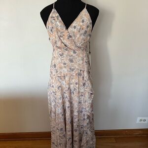 Astr the Label Pink Maxi Sundress with Spaghetti Straps and V-Neckline